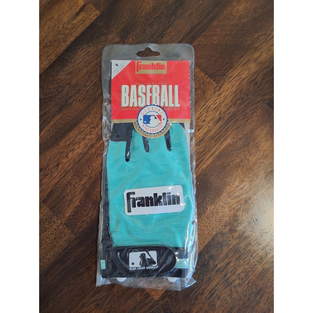 Vintage Franklin All Leather Baseball Batting Glove Left Hand Teal Adult XL NEW